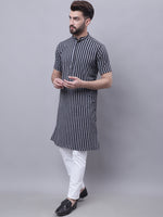 Thumbnail for Even Apparels Multi Pure Cotton Short Sleeves Kurta With Band Collar - Distacart