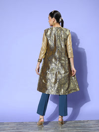Thumbnail for InWeave Women's Navy Brocade Jacket - Distacart