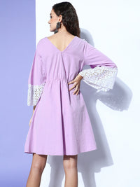 Thumbnail for InWeave Women's Mauve Lacy Short Dress - Distacart