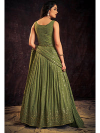 Thumbnail for Myra Green Real Georgette Designer Gown Style Suit - Distacart