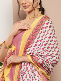 Thumbnail for InWeave Women's Light Pink Ray Strappy Kurta Set With Printed Cotton Dupatta - Distacart