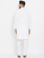 Thumbnail for Even Apparels White Pure Cotton Kurta With Band Collar - Distacart