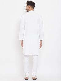 Thumbnail for Even Apparels White Pure Cotton Kurta With Band Collar - Distacart