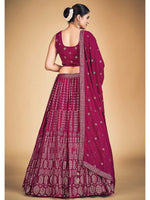 Thumbnail for Myra Pink Georgette Real Georgette Lehenga Choli - Distacart