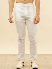 Thumbnail for Manyavar Floral Printed Regular Kurta and Trousers With Nehru Jacket - Distacart