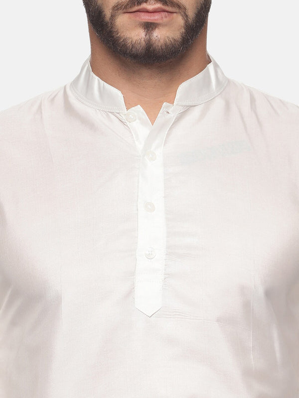 Sethukrishna Men White Solid Kurta with Dhoti Pants - Distacart