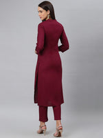 Thumbnail for Khushal K Women Ethnic Motifs Embroidered Kurta with Trousers - Distacart