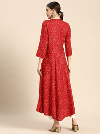 Thumbnail for Sangria Women Bandhani Printed Anarkali Kurta - Distacart