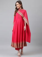 Thumbnail for Khushal K Women Pink Kurta with Palazzos & Dupatta - Distacart
