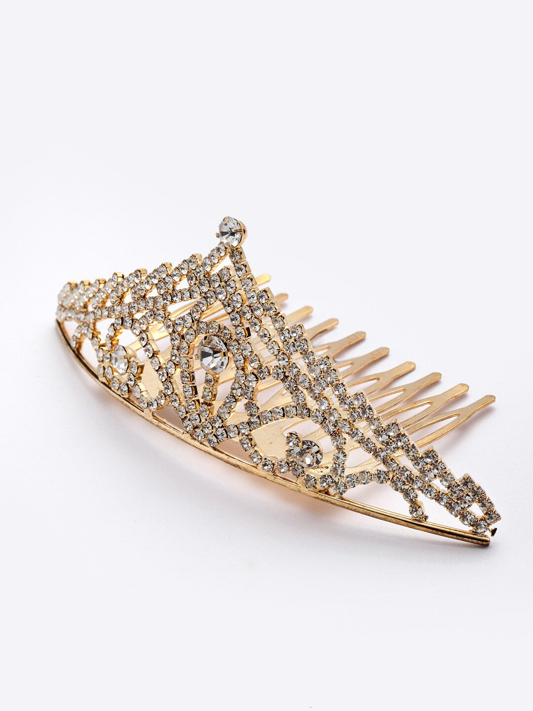 Panash Gold-Toned & White Embellished Comb Pin - Distacart