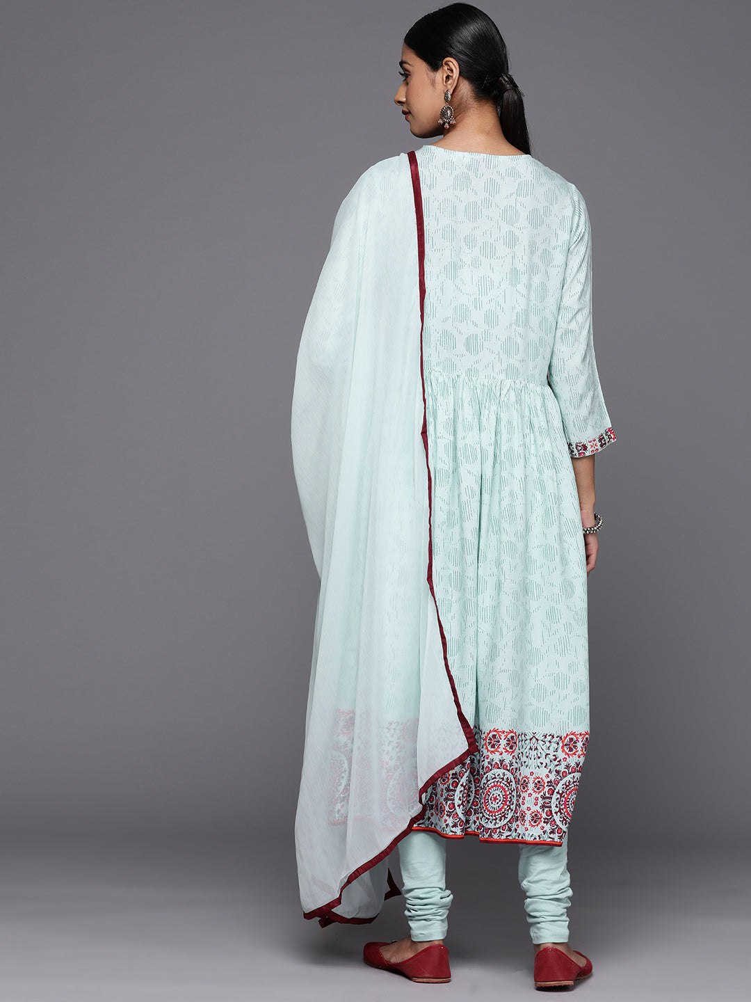 Biba Women Ethnic Motifs Printed Regular Kurta with Churidar & Dupatta - Distacart