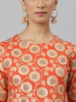 Thumbnail for Khushal K Women Red & Cream-Coloured Printed Kurta with Palazzos & Dupatta - Distacart