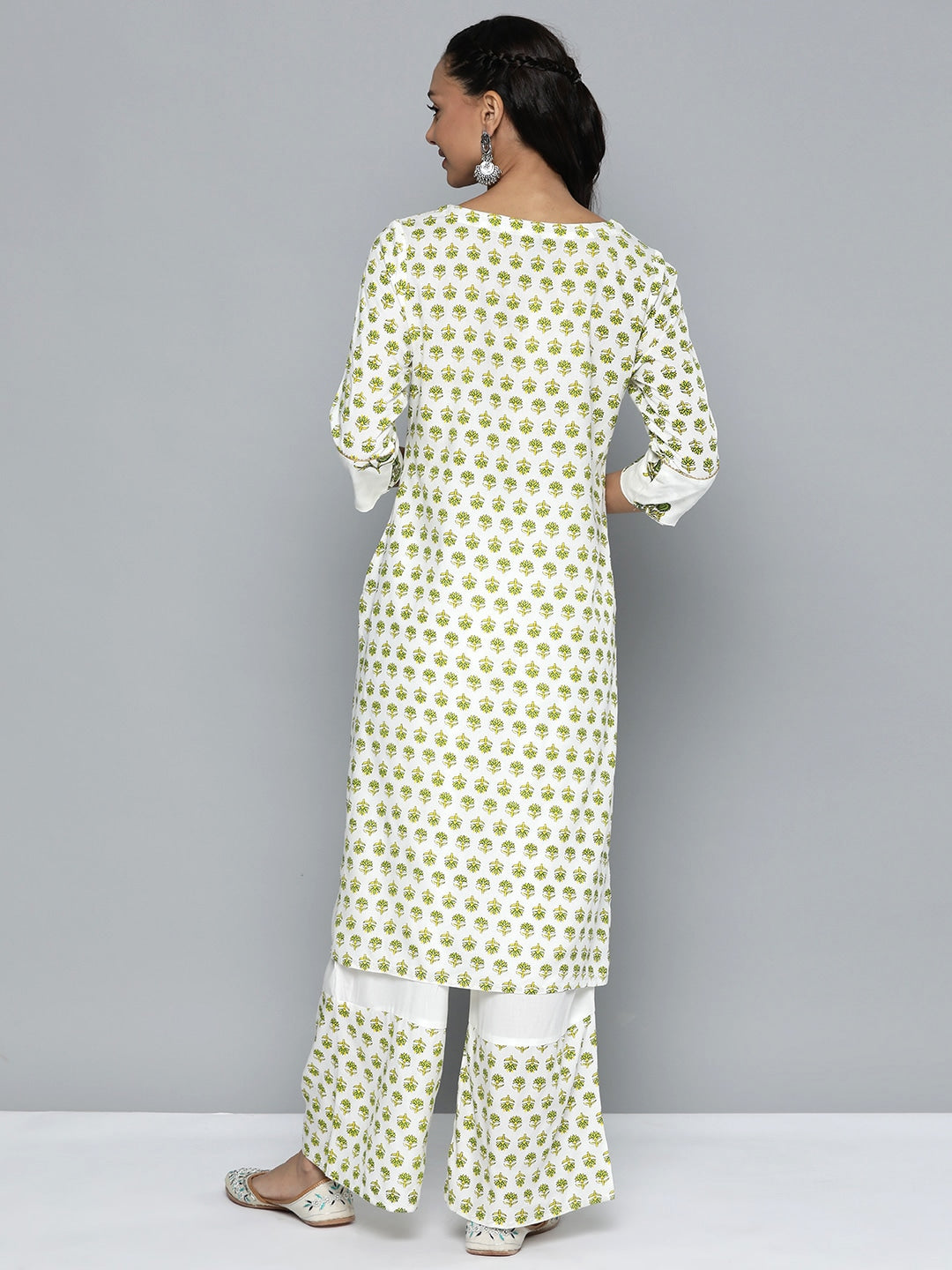 HERE&NOW Printed Regular Kurta with Palazzos - Distacart