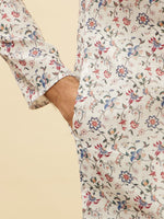 Thumbnail for Manyavar Floral Printed Regular Kurta with Pyjamas - Distacart