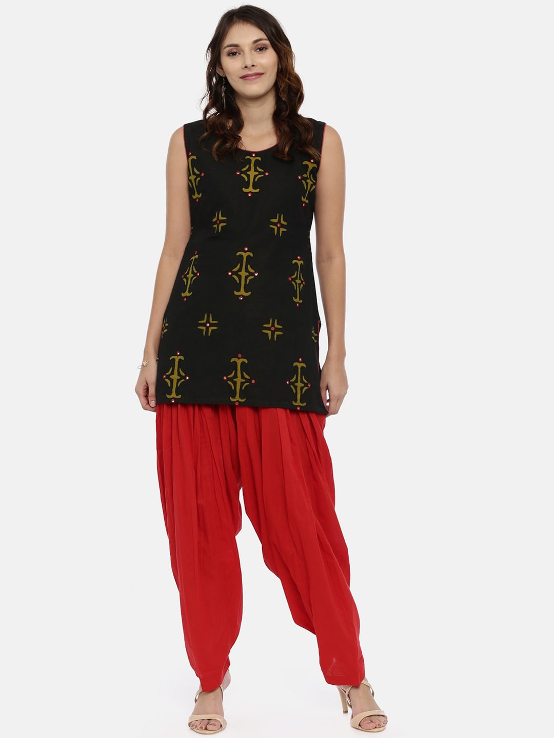 Souchii Red Solid Patiala - Distacart