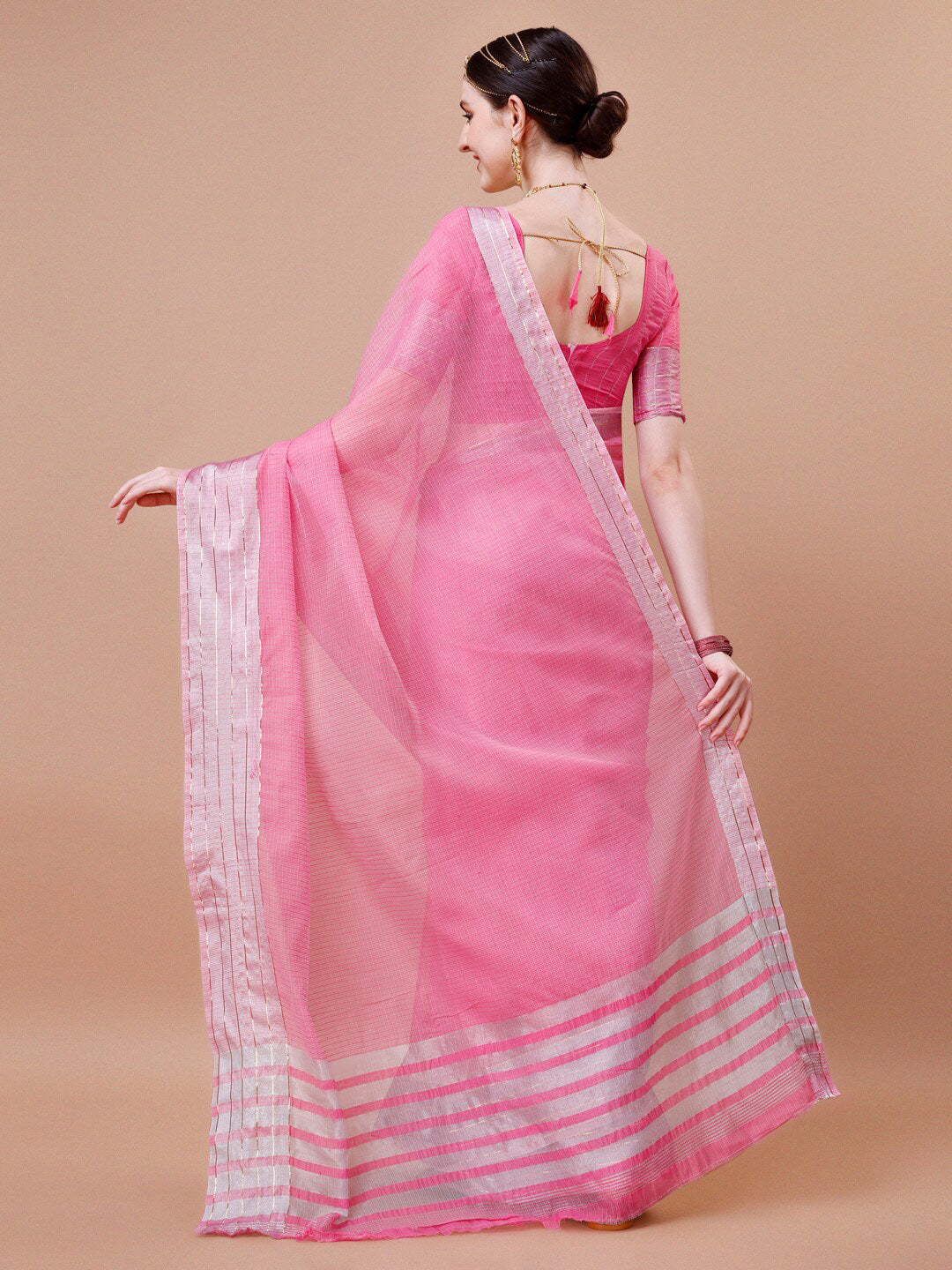 Kalini Checked Zari Kota Saree - Distacart