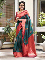 Thumbnail for Kalini Ethnic Motifs Woven Design Zari Kanjeevaram Saree - Distacart