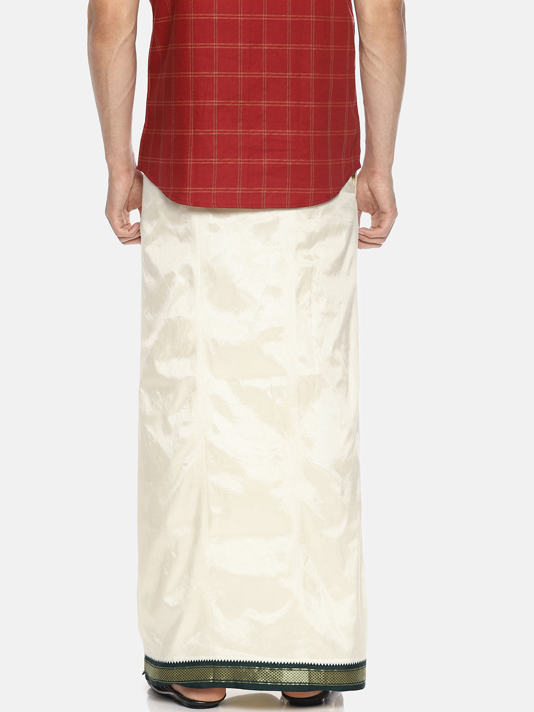 Sethukrishna Cream-Coloured Solid Readymade Dhoti For Men - Distacart