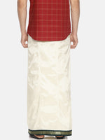 Thumbnail for Sethukrishna Cream-Coloured Solid Readymade Dhoti For Men - Distacart