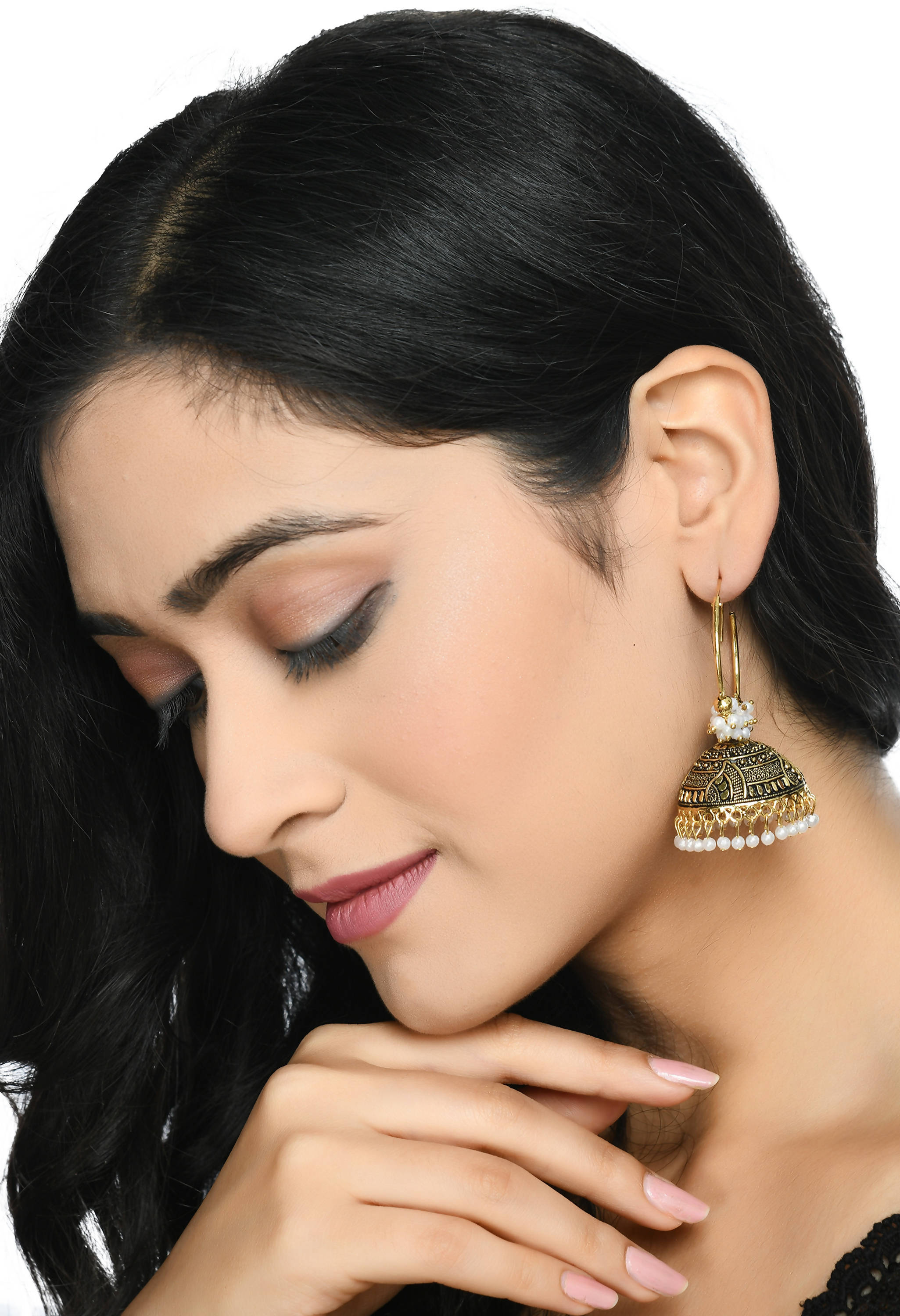 Mominos Fashion Johar Kamal Women's Latest Designer Golden Color Jhumkas - Distacart