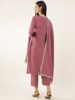 Thumbnail for Khushal K Ethnic Motifs Yoke Design Sequinned Kurta with Trousers & Dupatta - Distacart