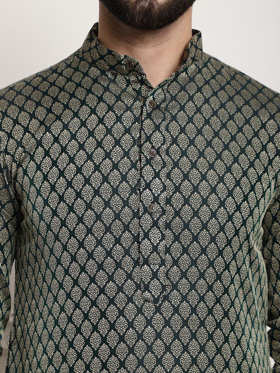 Sojanya Floral Printed Mandarin Collar Kurta With Churidar - Distacart