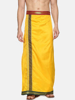 Thumbnail for Sethukrishna Men Yellow Solid Readymade Dhoti - Distacart