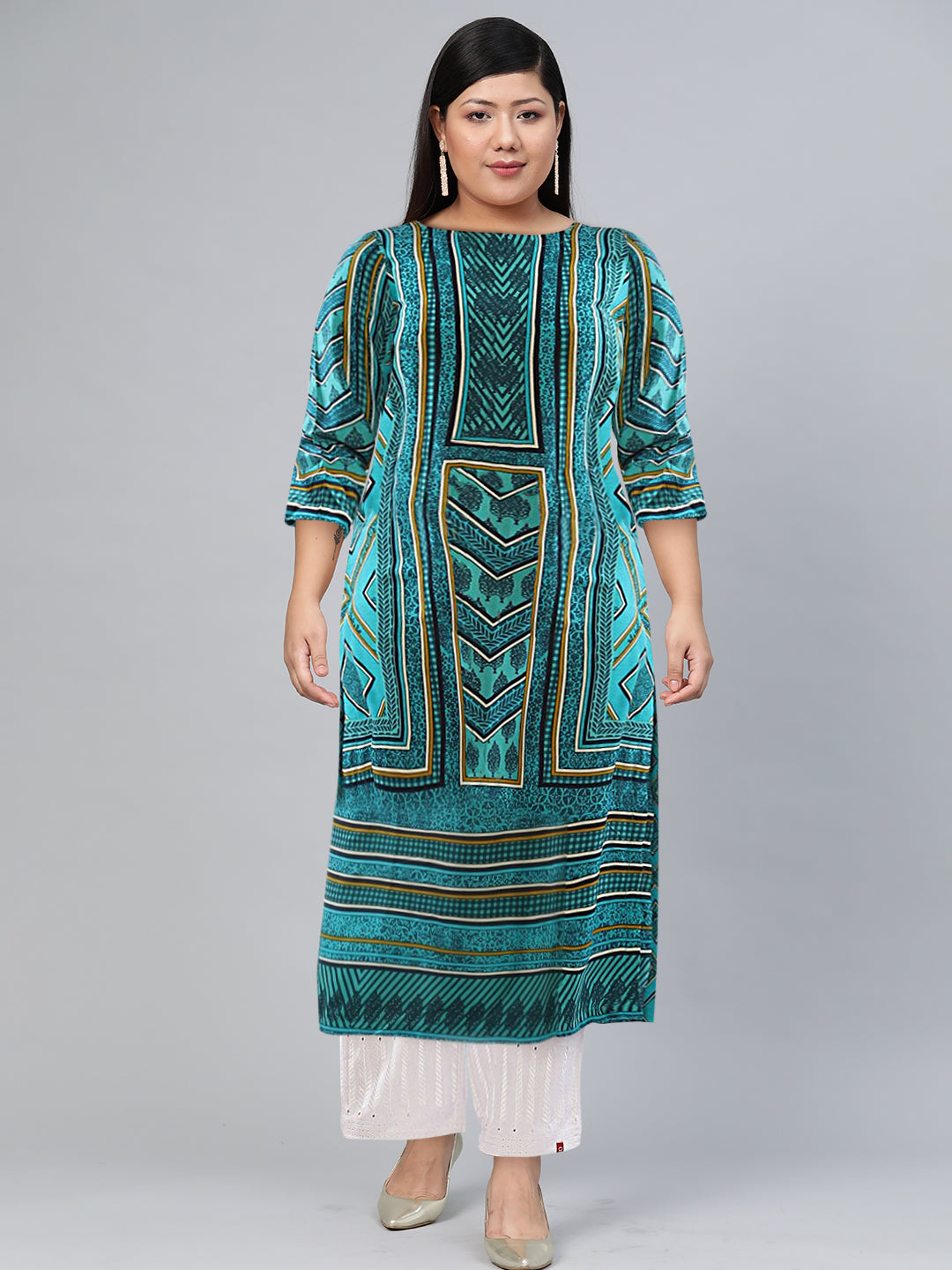 Biba Women Geometric Printed Kurta - Distacart