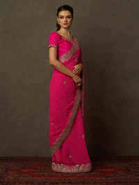 Thumbnail for Saree Mall Bandhani Embroidered Pure Georgette Bandhani Sarees - Distacart