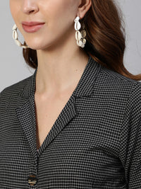 Thumbnail for Jaipur Kurti Women Black & White Checked Basic Jumpsuit - Distacart