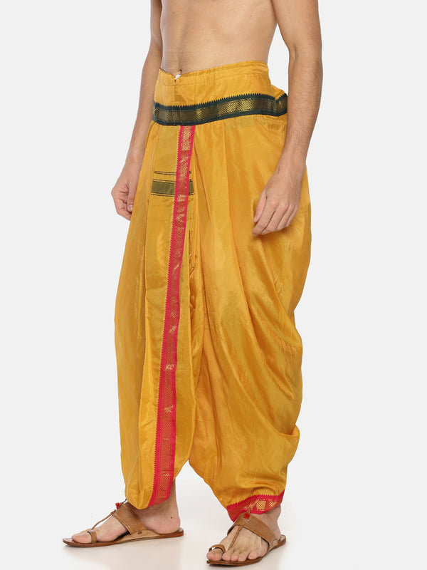 Sethukrishna Mustard Yellow Solid Readymade Dhoti Pant For Men - Distacart