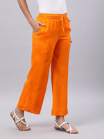 Thumbnail for Souchii Orange Liva Palazzos - Distacart