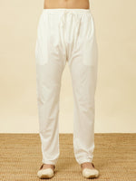 Thumbnail for Manyavar Floral Printed Printed Mandarin Collar Thread Work Kurta & Pyjamas - Distacart