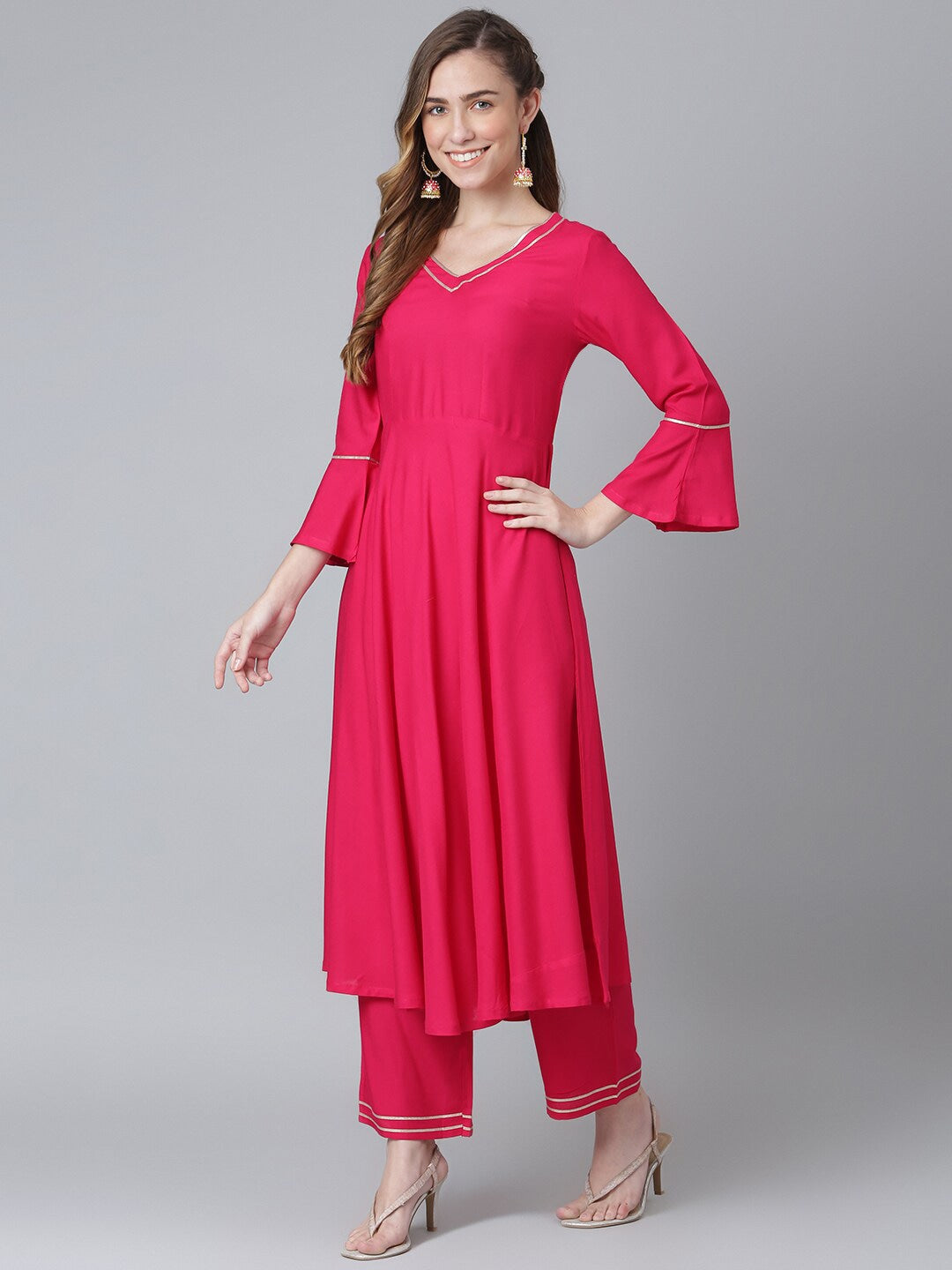 Khushal K Gotta Patti Kurta with Palazzos & With Dupatta - Distacart