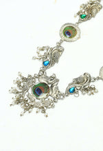 Thumbnail for Mominos Fashion Johar Kamal Oxidised Silver-Plated Brass Finish Long Necklace For Women (Silver) - Distacart