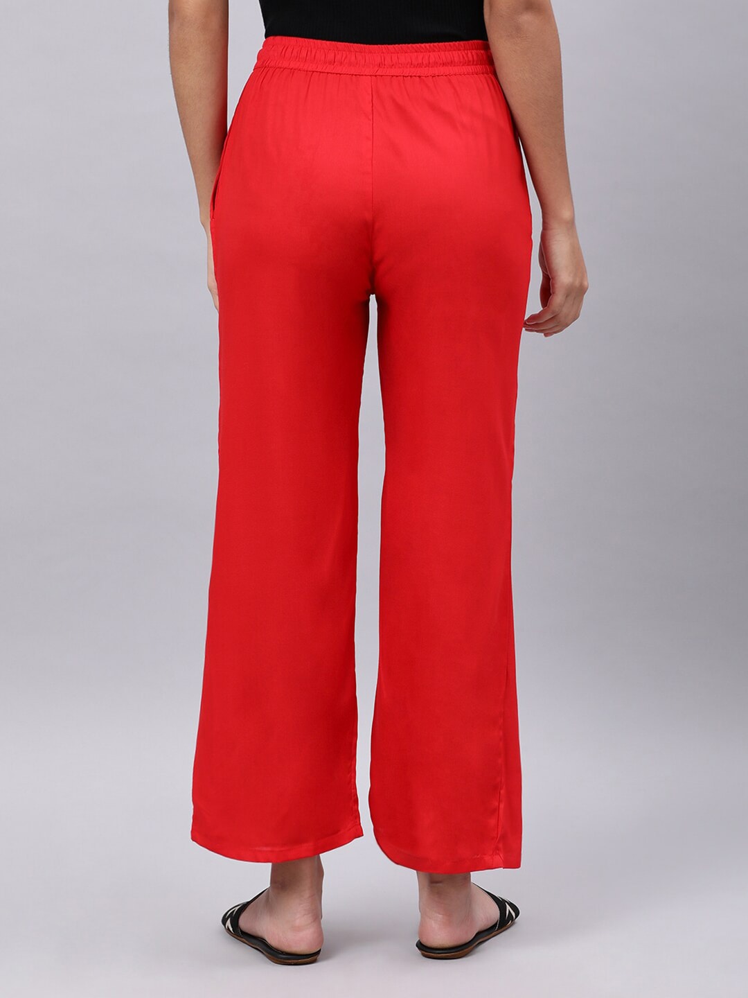 Souchii Red Liva Palazzos - Distacart