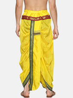 Thumbnail for Sethukrishna Men Yellow & Green Solid Readymade Dhoti Pant - Distacart
