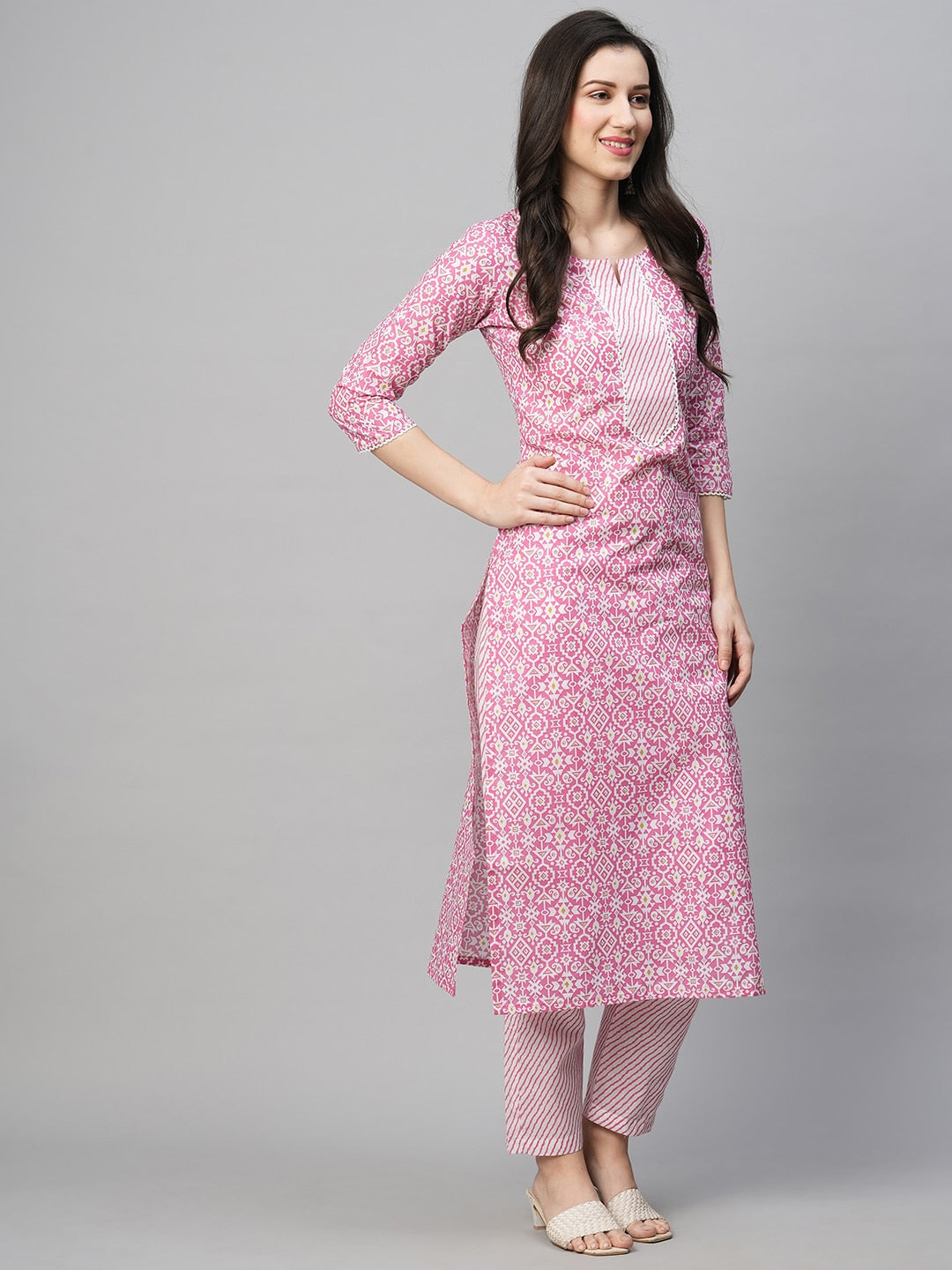 Kalini Women Ethnic Motifs Printed Kurta with Trousers Set - Distacart