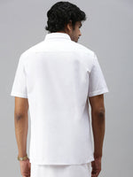 Thumbnail for Ramraj Cotton Mens Half Sleeve White Shirt Plus Size - Soft Touch Cotton - Distacart