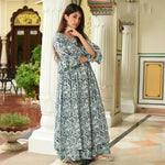 Thumbnail for PartyWear Designer Mint Cream Pure Maslin Palazzo Suit - Anbazaar - Distacart