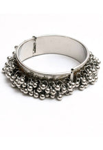 Thumbnail for Mominos Fashion Kamal Johar Oxidised Silver-Plated Ghungroo Handcraft Alloy Bracelet
