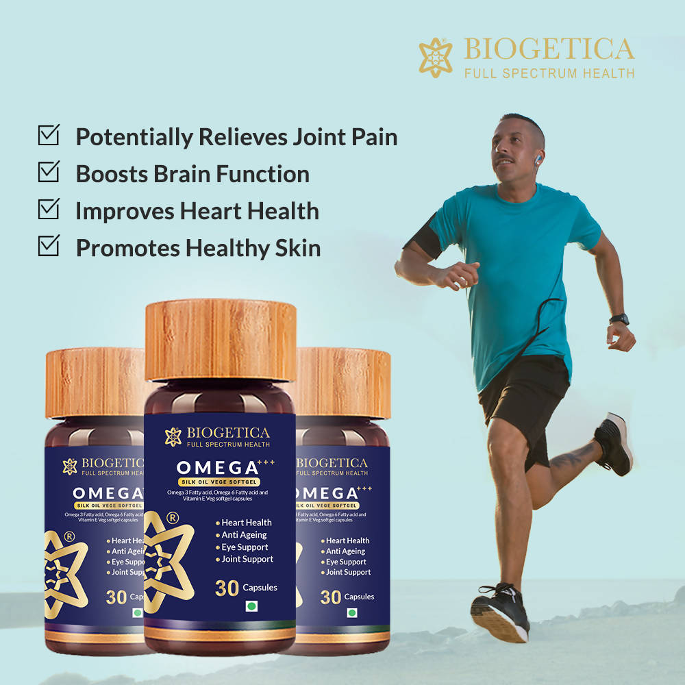 Biogetica Omega+++ Silk Oil Vege Softgel Capsules benefits