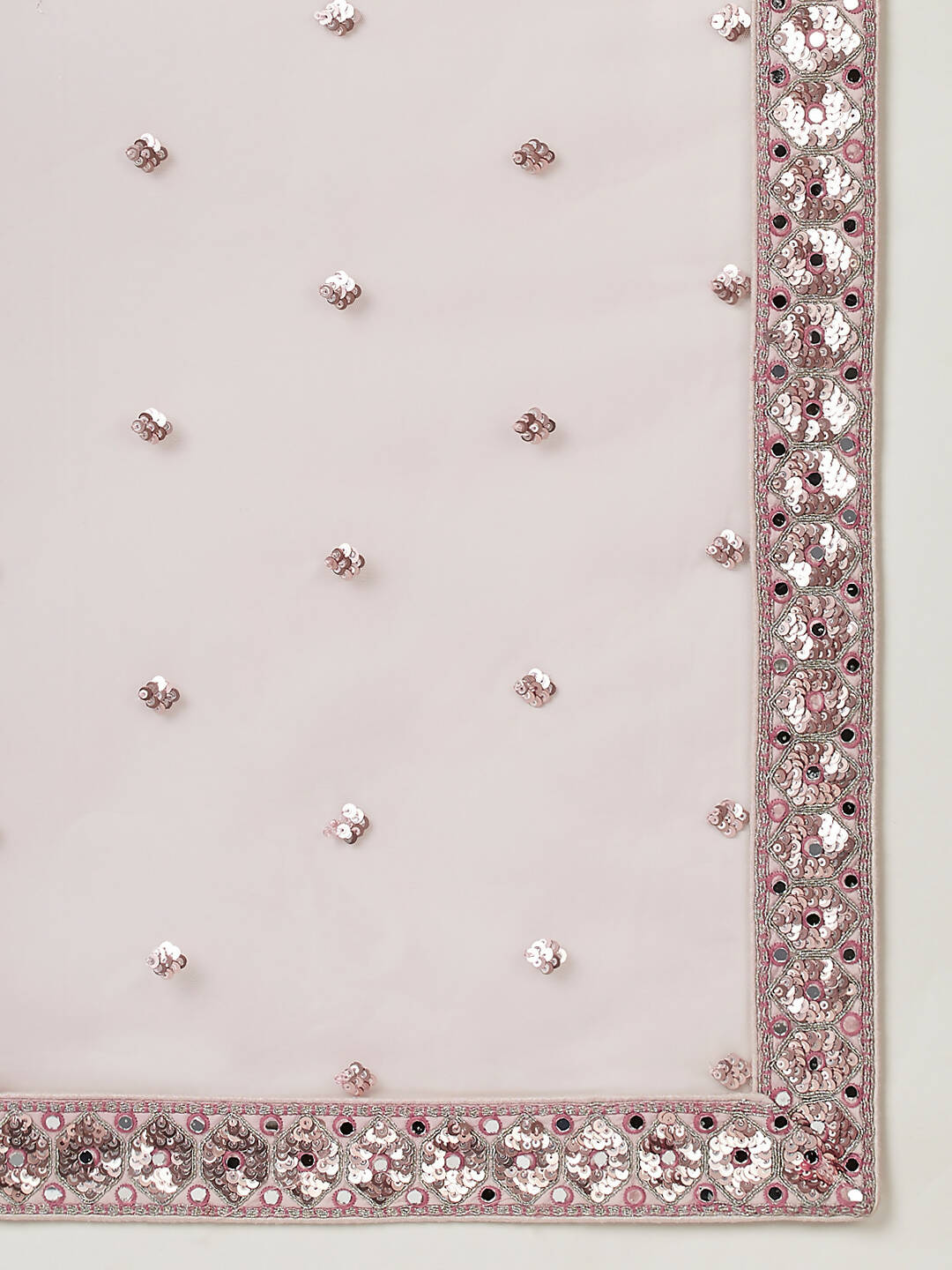 House of Panchhi Rose Gold Net Mirror & Sequinse embroidery Lehenga choli & Dupatta - Distacart