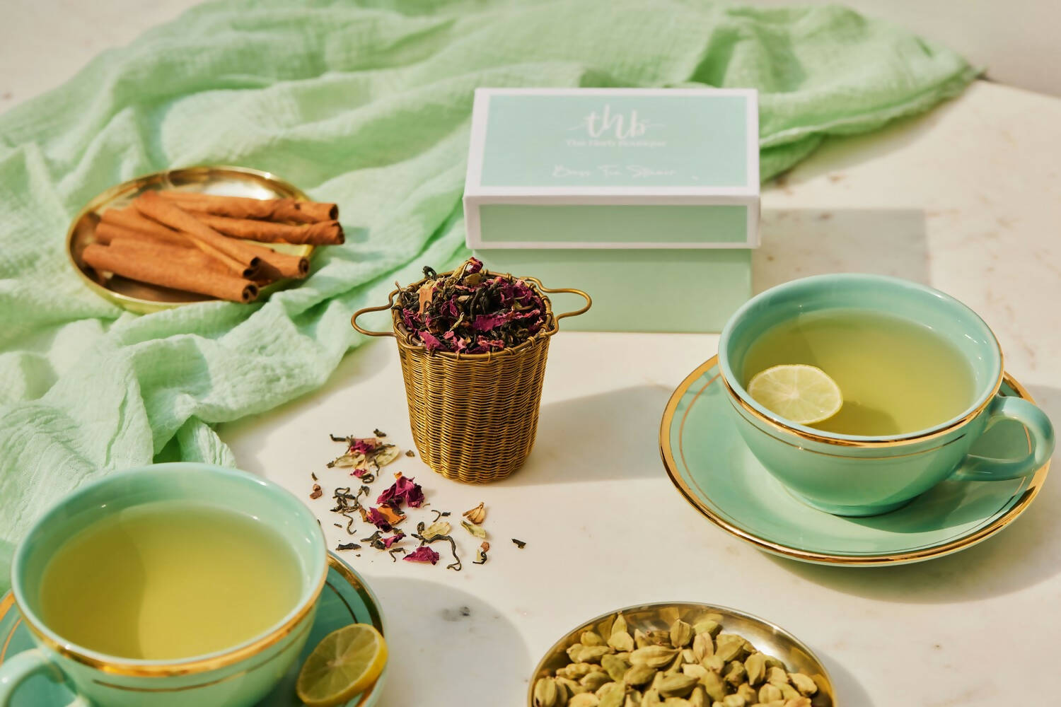 The Herb Boutique Brass Tea Strainer Basket - Distacart