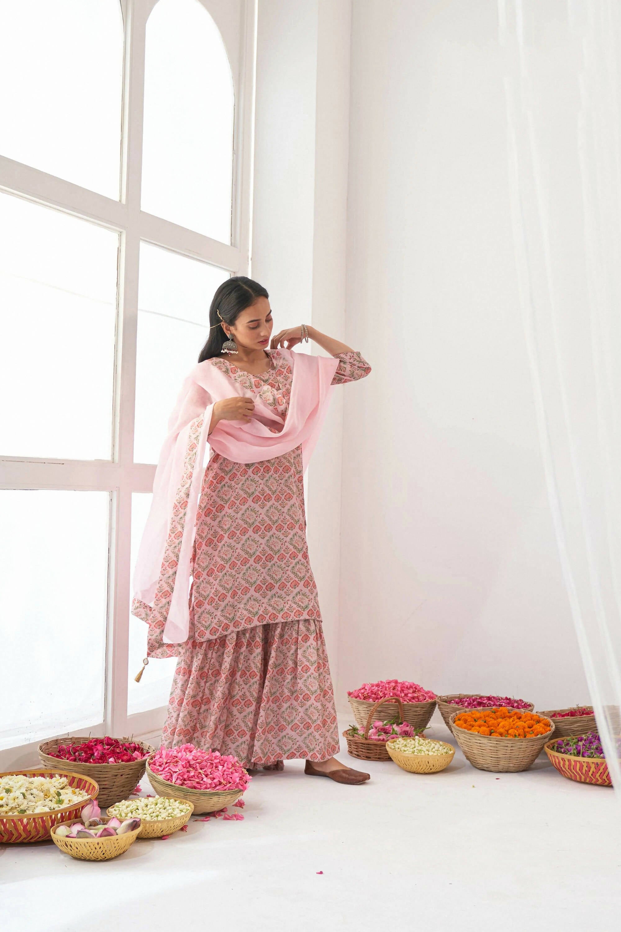 Designer Stylish Pink Muslin Stitched Suit With Dupatta - Anbazaar - Distacart