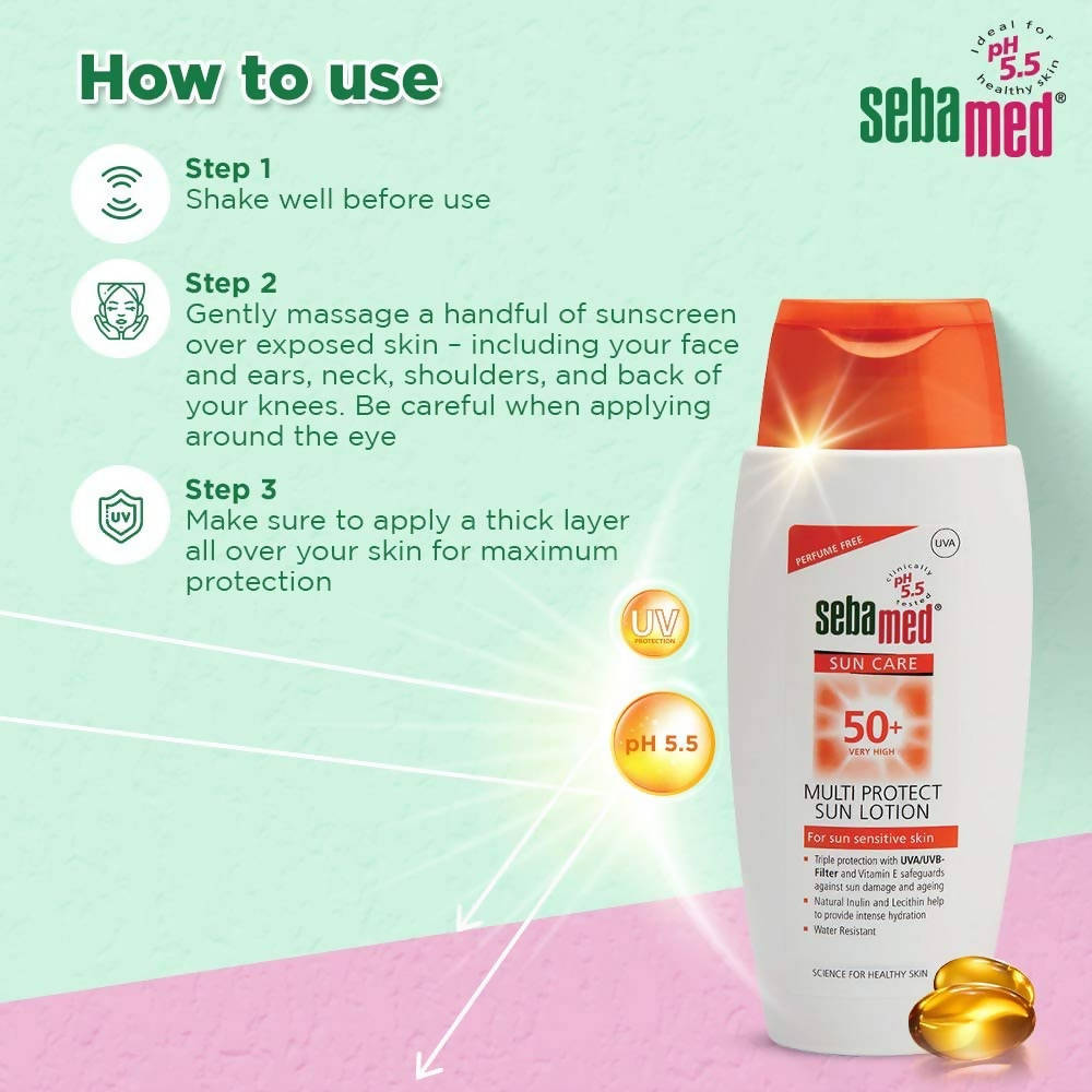 Sebamed Sun Care Multi Protect Sun Lotion use