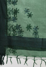 Thumbnail for Mominos Fashion Moeza Women's Orgenza All Over Chikan Work Bottle Green Dupatta - Distacart
