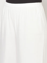 Thumbnail for Aniyah Rayon Flared Slip-On White Palazzo