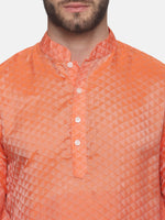 Thumbnail for Sethukrishna Mens Orange Kurta with Dhoti Pants - Distacart