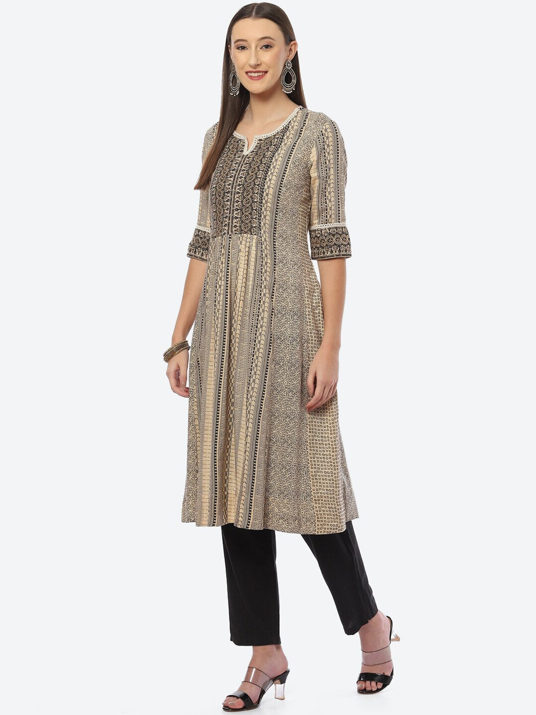 Biba Geometric Printed Kurta - Distacart